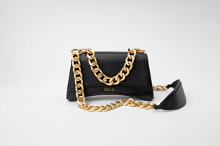 Dharma Crossbody Black With Matte Gold Chain