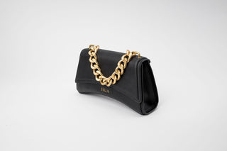 Dharma Crossbody Black With Matte Gold Chain