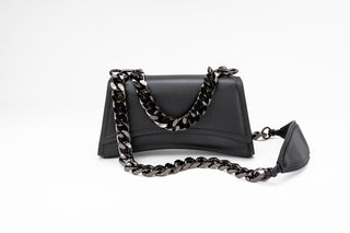 Matte Black Single Chain Handle Shoulder Bag - CHARLES & KEITH US